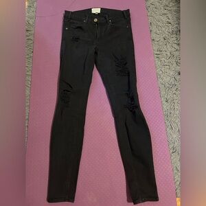 McGuire Denim Black Distressed Skinny Jeans